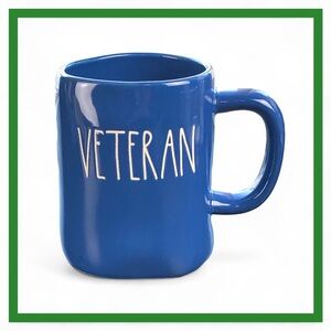 Rae Dunn Veteran Blue Ceramic Mug Size 16oz